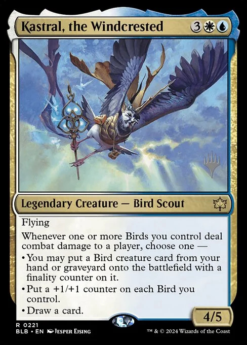 Kastral, the Windcrested, carta Magic di tipo Legendary Creature — Bird Scout illustrata da Jesper Ejsing