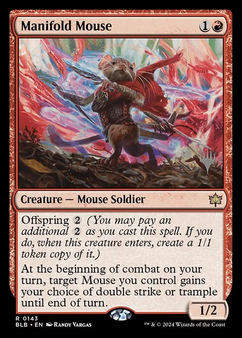 Manifold Mouse, carta Magic di tipo Creature — Mouse Soldier illustrata da Randy Vargas