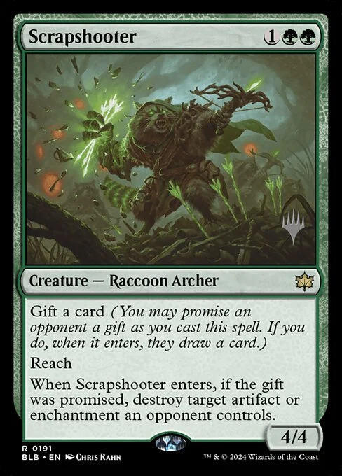 Scrapshooter, carta Magic di tipo Creature — Raccoon Archer illustrata da Chris Rahn
