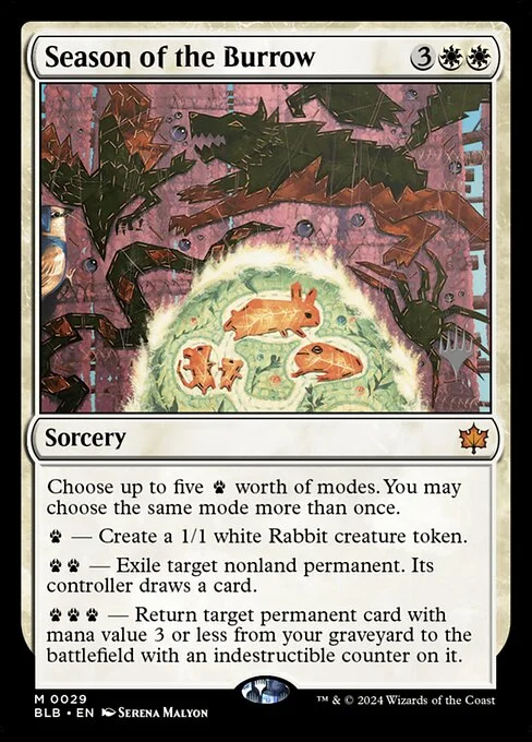 Season of the Burrow, carta Magic di tipo Sorcery illustrata da Serena Malyon