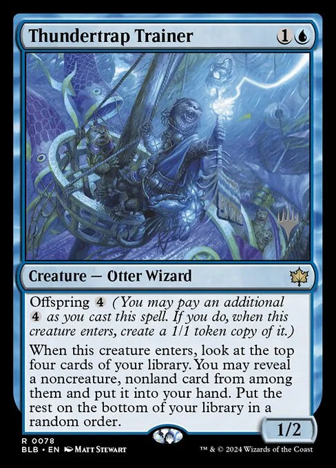 Thundertrap Trainer, carta Magic di tipo Creature — Otter Wizard illustrata da Matt Stewart