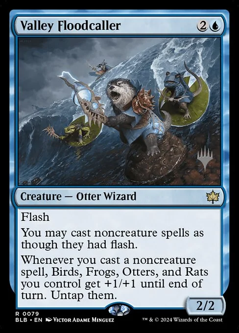 Valley Floodcaller, carta Magic di tipo Creature — Otter Wizard illustrata da Victor Adame Minguez