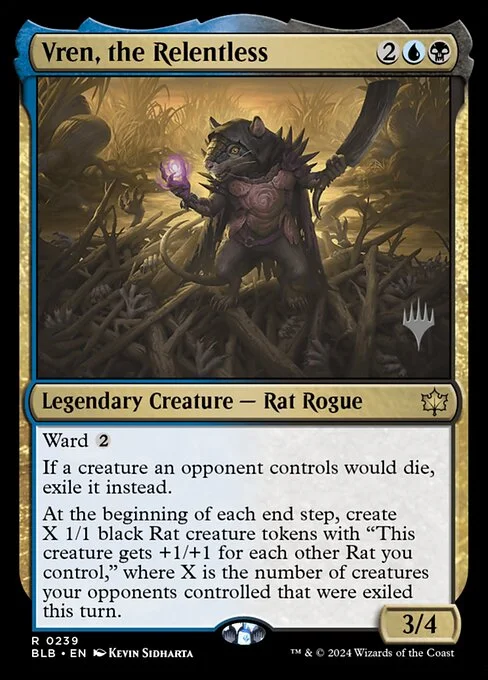 Vren, the Relentless, carta Magic di tipo Legendary Creature — Rat Rogue illustrata da Kevin Sidharta
