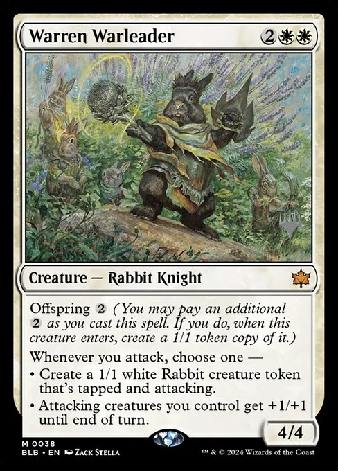 Warren Warleader, carta Magic di tipo Creature — Rabbit Knight illustrata da Zack Stella