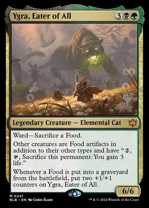 Ygra, Eater of All, carta Magic di tipo Legendary Creature — Elemental Cat illustrata da Chris Rahn