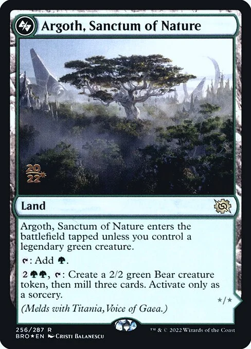 Argoth, Sanctum of Nature, carta Magic di tipo Land illustrata da Cristi Balanescu