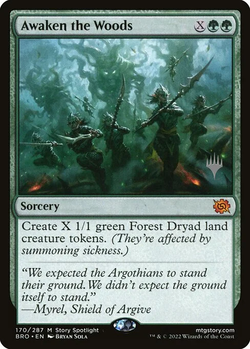 Awaken the Woods, carta Magic di tipo Sorcery illustrata da Bryan Sola
