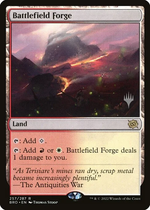 Battlefield Forge, carta Magic di tipo Land illustrata da Thomas Stoop