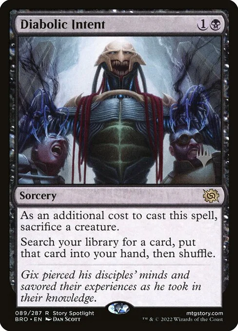 Diabolic Intent, carta Magic di tipo Sorcery illustrata da Dan Murayama Scott