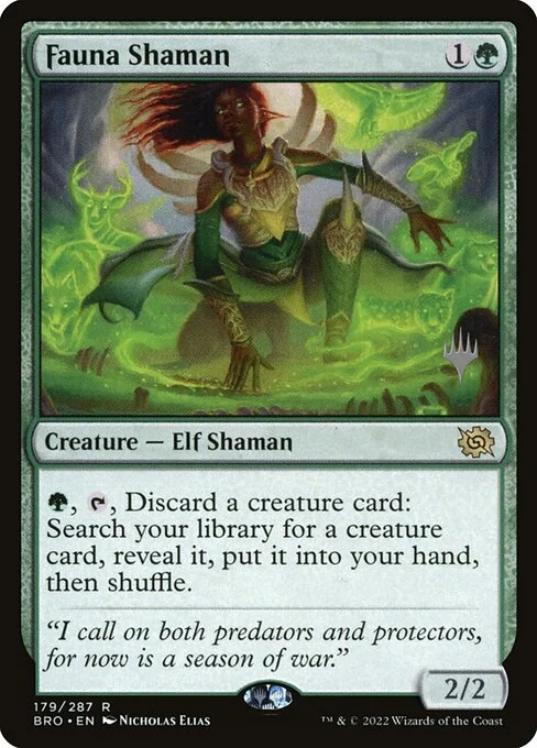 Fauna Shaman, carta Magic di tipo Creature — Elf Shaman illustrata da Nicholas Elias
