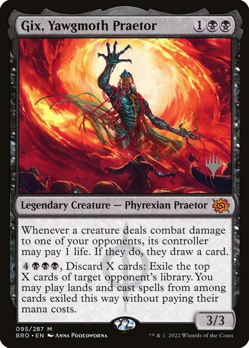 Gix, Yawgmoth Praetor, carta Magic di tipo Legendary Creature — Phyrexian Praetor illustrata da Anna Podedworna