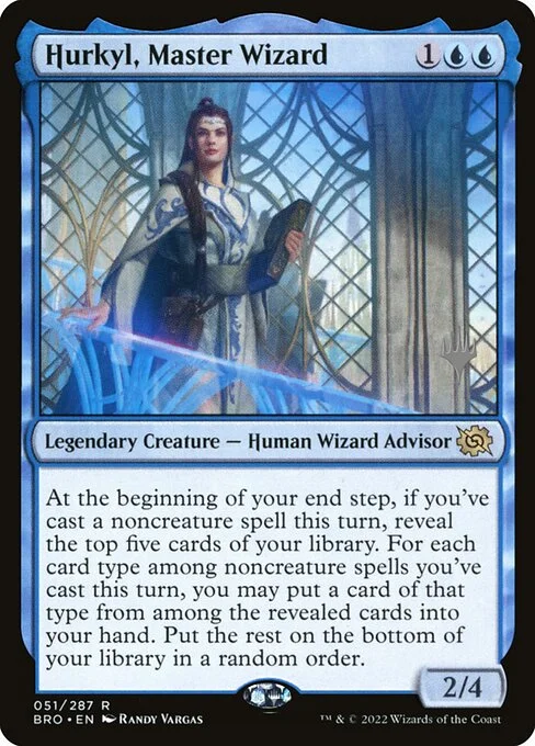 Hurkyl, Master Wizard, carta Magic di tipo Legendary Creature — Human Wizard Advisor illustrata da Randy Vargas
