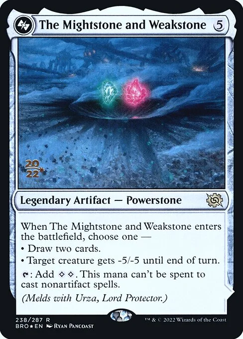 The Mightstone and Weakstone, carta Magic di tipo Legendary Artifact — Powerstone illustrata da Ryan Pancoast