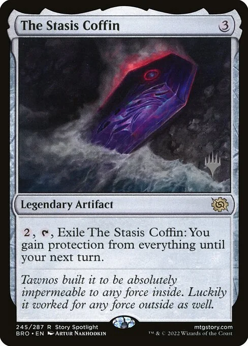 The Stasis Coffin, carta Magic di tipo Legendary Artifact illustrata da Artur Nakhodkin
