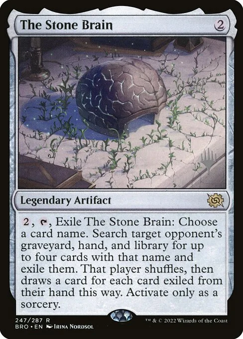The Stone Brain, carta Magic di tipo Legendary Artifact illustrata da Irina Nordsol