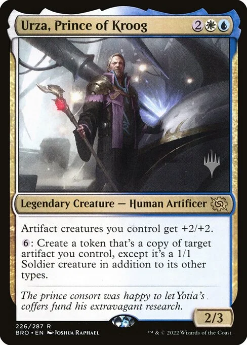Urza, Prince of Kroog, carta Magic di tipo Legendary Creature — Human Artificer illustrata da Joshua Raphael