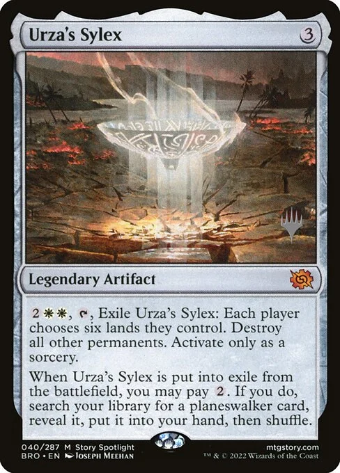 Urza's Sylex, carta Magic di tipo Legendary Artifact illustrata da Joseph Meehan