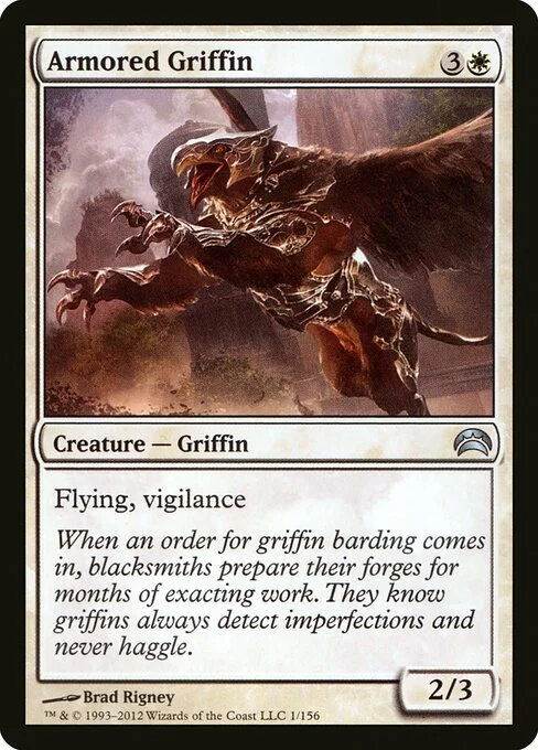 Armored Griffin, carta Magic di tipo Creature — Griffin illustrata da Brad Rigney