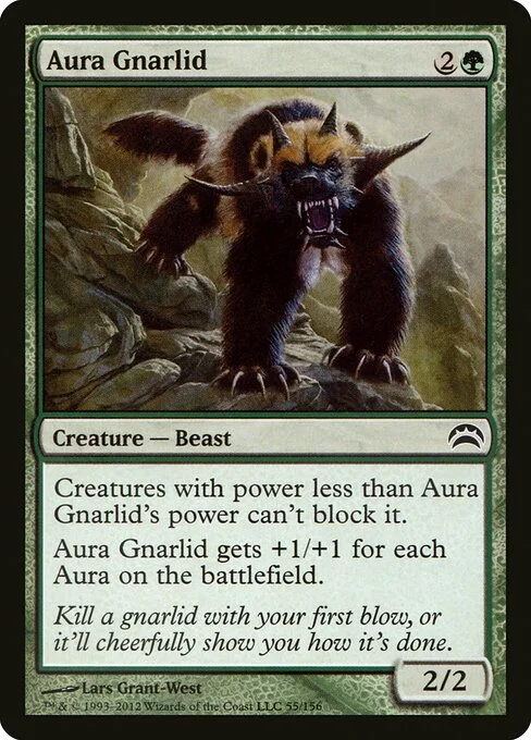 Aura Gnarlid, carta Magic di tipo Creature — Beast illustrata da Lars Grant-West