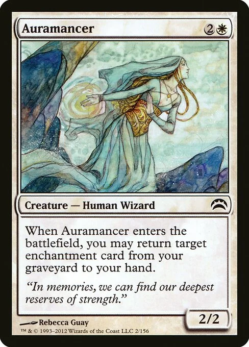 Auramancer, carta Magic di tipo Creature — Human Wizard illustrata da Rebecca Guay