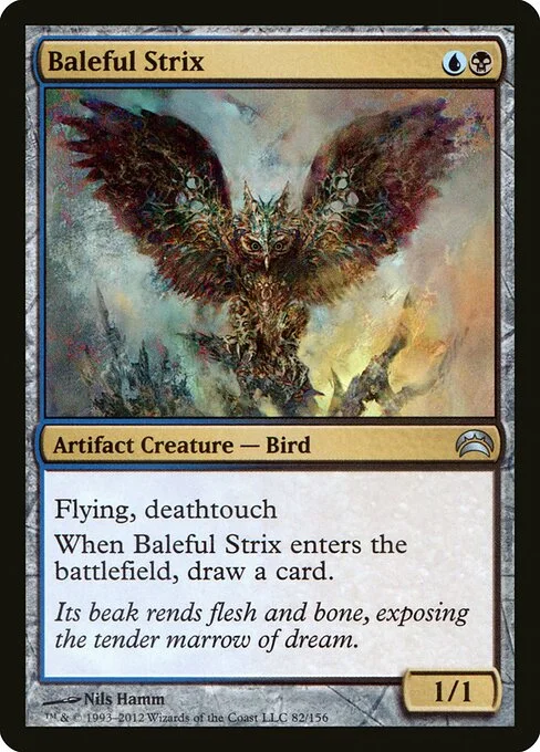 Baleful Strix, carta Magic di tipo Artifact Creature — Bird illustrata da Nils Hamm