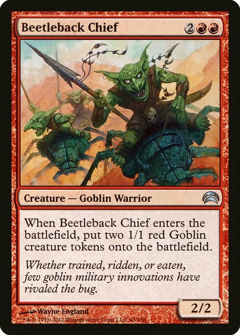 Beetleback Chief, carta Magic di tipo Creature — Goblin Warrior illustrata da Wayne England