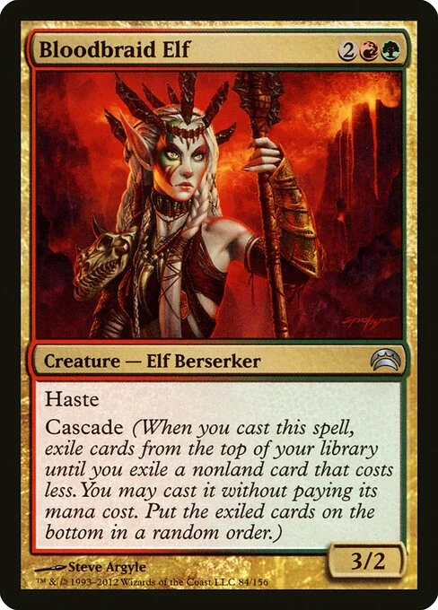 Bloodbraid Elf, carta Magic di tipo Creature — Elf Berserker illustrata da Steve Argyle