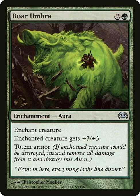 Boar Umbra, carta Magic di tipo Enchantment — Aura illustrata da Christopher Moeller