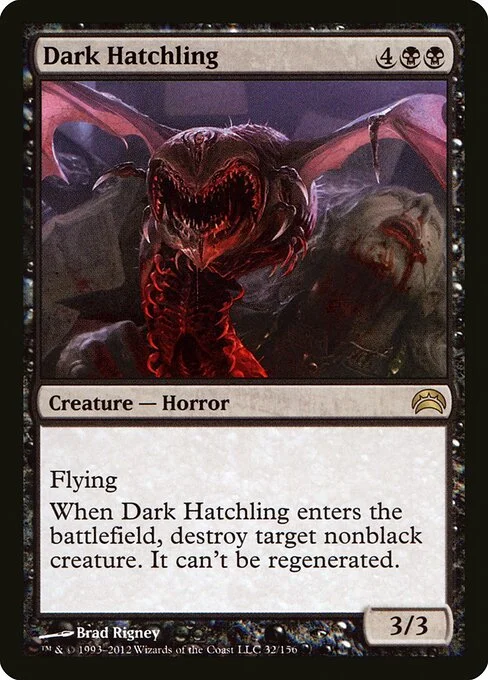 Dark Hatchling, carta Magic di tipo Creature — Horror illustrata da Brad Rigney