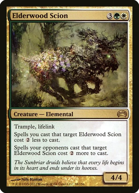 Elderwood Scion, carta Magic di tipo Creature — Elemental illustrata da Nils Hamm