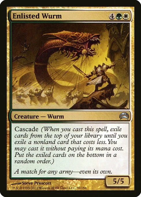 Enlisted Wurm, carta Magic di tipo Creature — Wurm illustrata da Steve Prescott