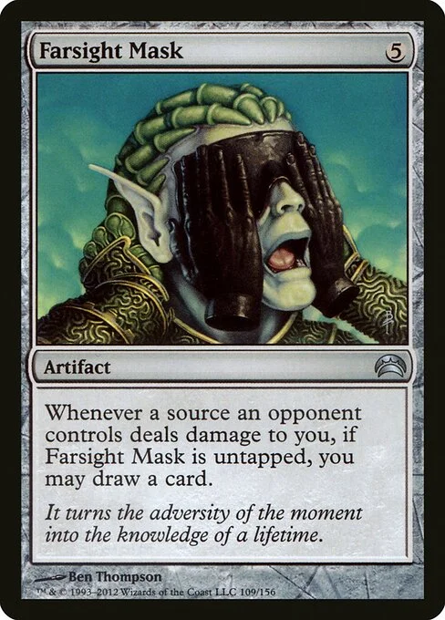 Farsight Mask, carta Magic di tipo Artifact illustrata da Ben Thompson