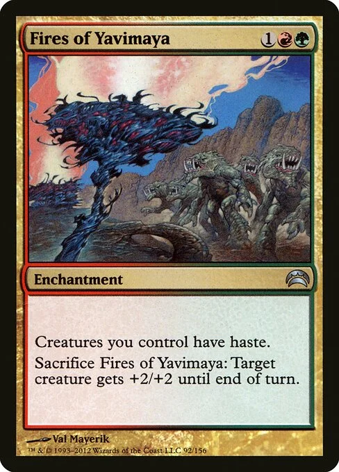 Fires of Yavimaya, carta Magic di tipo Enchantment illustrata da Val Mayerik