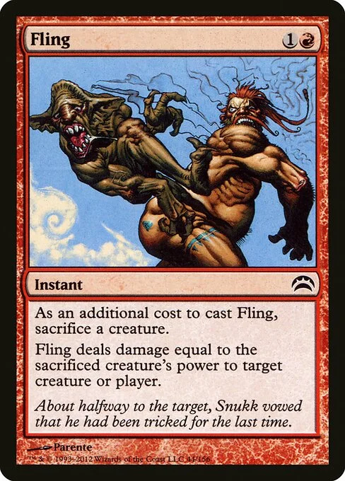 Fling, carta Magic di tipo Instant illustrata da Paolo Parente