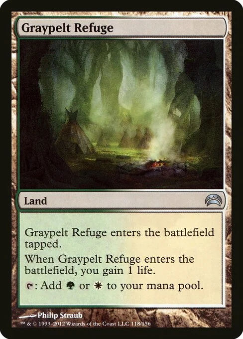 Graypelt Refuge, carta Magic di tipo Land illustrata da Philip Straub