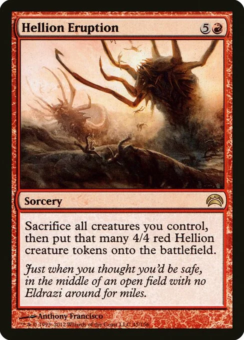 Hellion Eruption, carta Magic di tipo Sorcery illustrata da Anthony Francisco