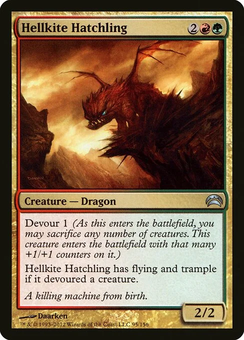 Hellkite Hatchling, carta Magic di tipo Creature — Dragon illustrata da Daarken
