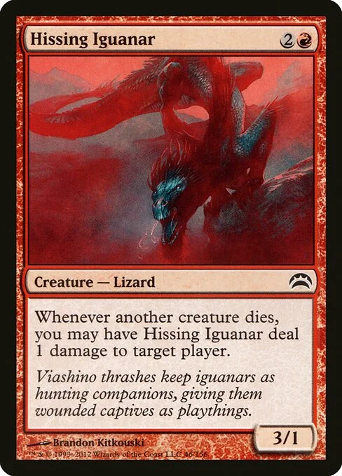 Hissing Iguanar, carta Magic di tipo Creature — Lizard illustrata da Brandon Kitkouski