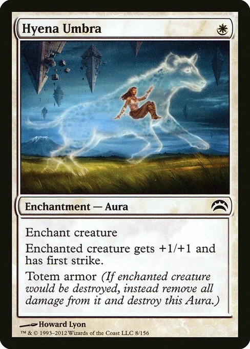 Hyena Umbra, carta Magic di tipo Enchantment — Aura illustrata da Howard Lyon