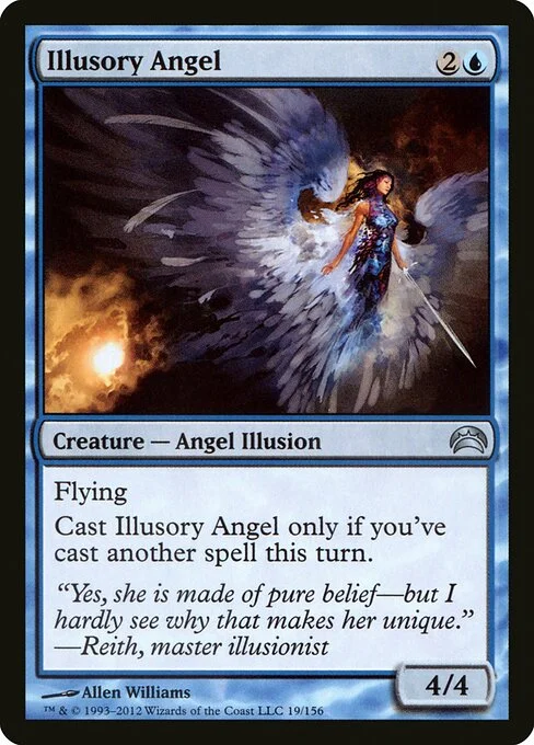 Illusory Angel, carta Magic di tipo Creature — Angel Illusion illustrata da Allen Williams
