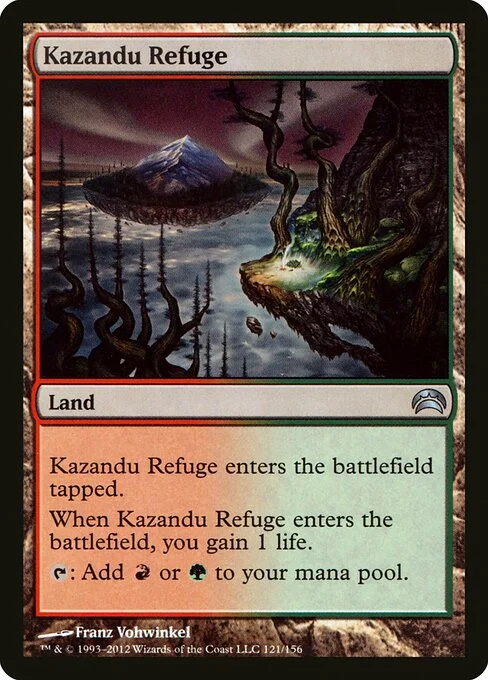 Kazandu Refuge, carta Magic di tipo Land illustrata da Franz Vohwinkel