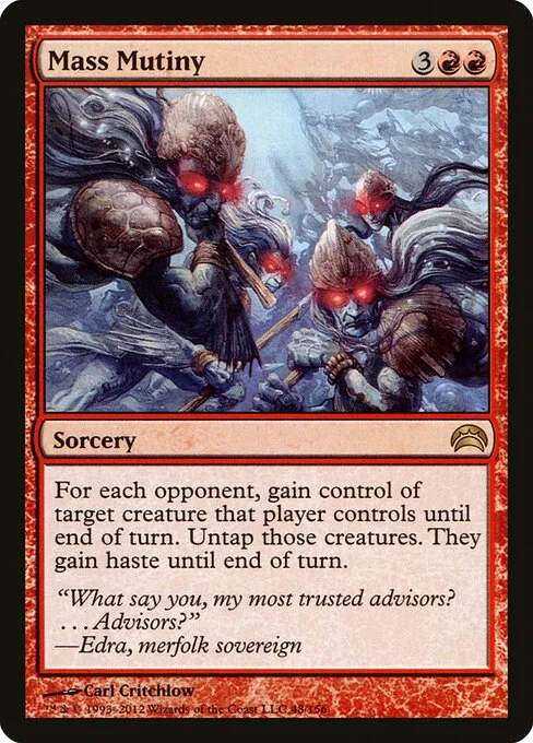 Mass Mutiny, carta Magic di tipo Sorcery illustrata da Carl Critchlow