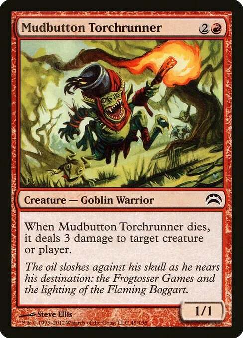 Mudbutton Torchrunner, carta Magic di tipo Creature — Goblin Warrior illustrata da Steve Ellis