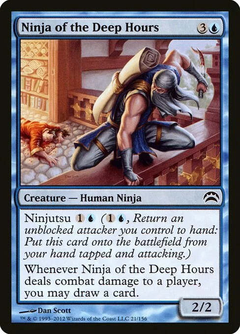 Ninja of the Deep Hours, carta Magic di tipo Creature — Human Ninja illustrata da Dan Murayama Scott