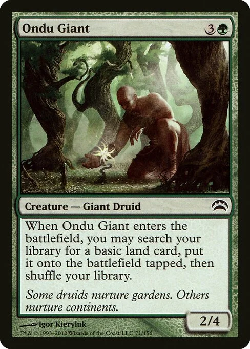 Ondu Giant, carta Magic di tipo Creature — Giant Druid illustrata da Igor Kieryluk