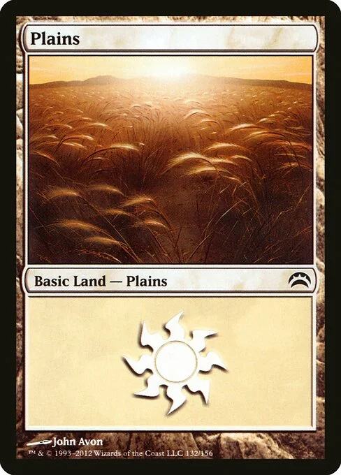 Plains, carta Magic di tipo Basic Land — Plains illustrata da John Avon