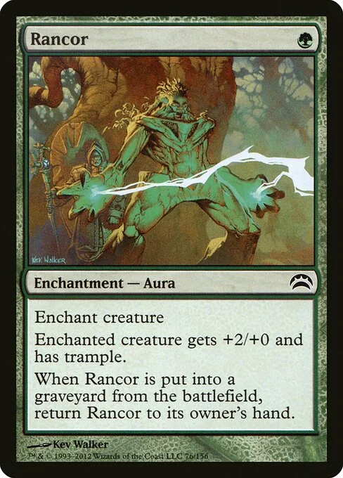 Rancor, carta Magic di tipo Enchantment — Aura illustrata da Kev Walker