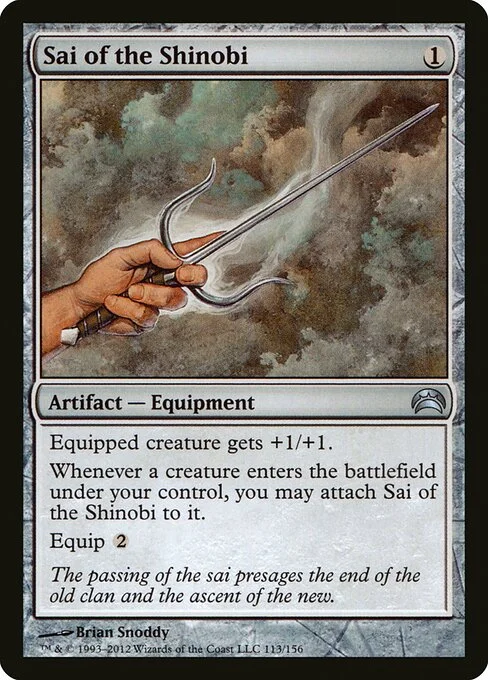 Sai of the Shinobi, carta Magic di tipo Artifact — Equipment illustrata da Brian Snõddy