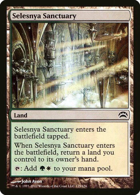 Selesnya Sanctuary, carta Magic di tipo Land illustrata da John Avon
