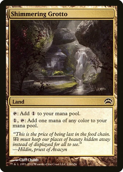 Shimmering Grotto, carta Magic di tipo Land illustrata da Cliff Childs